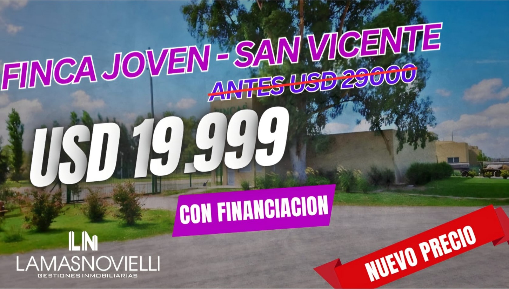 LOTES EN FINCAS JOVEN CON FINANCIACION